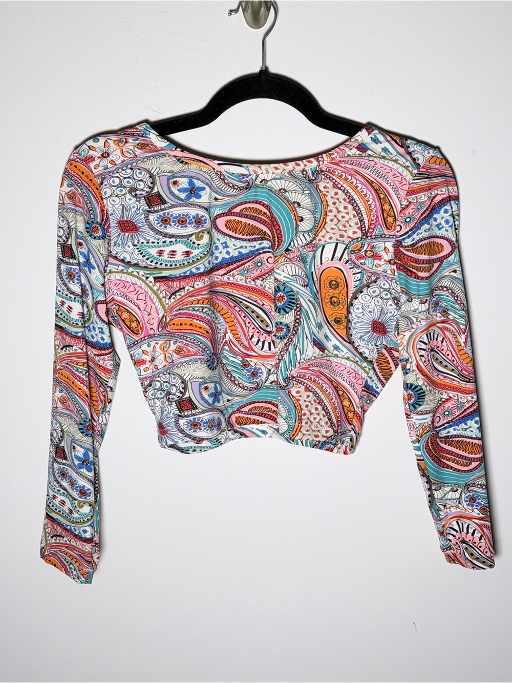 J. Crew Paisley Rash Guard - Pink, Teal, Orange, Blue Sz Medium